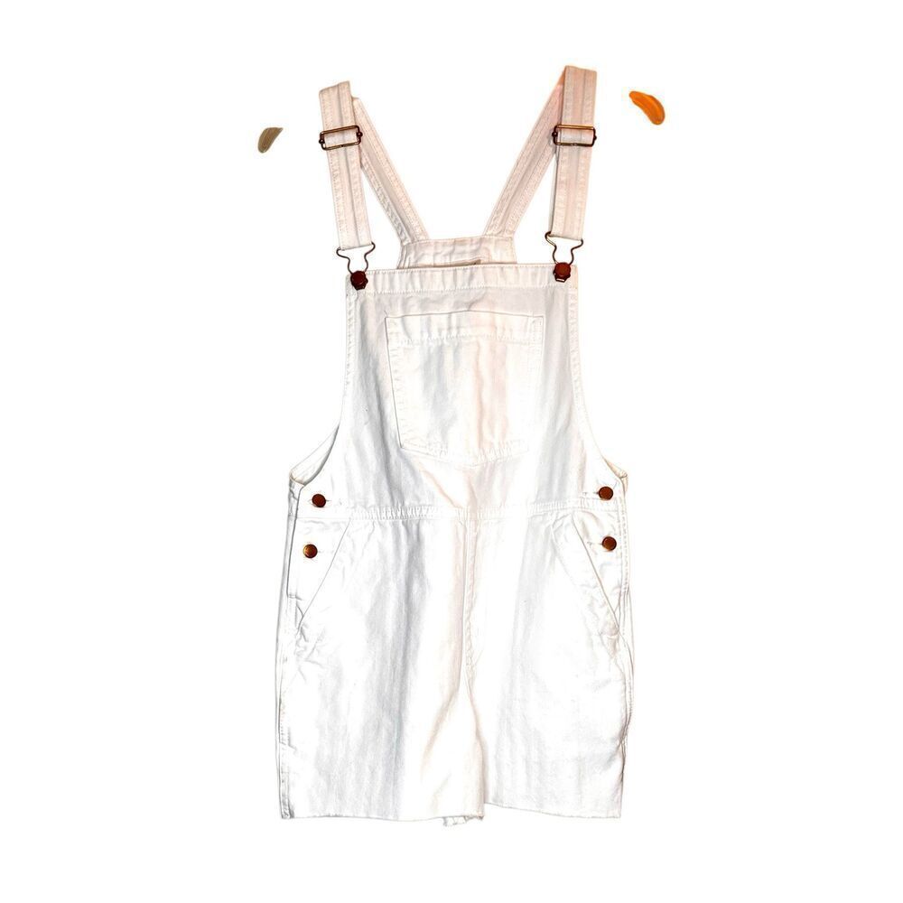 Universal Thread White Denim Overall Shorts Size 4 EC